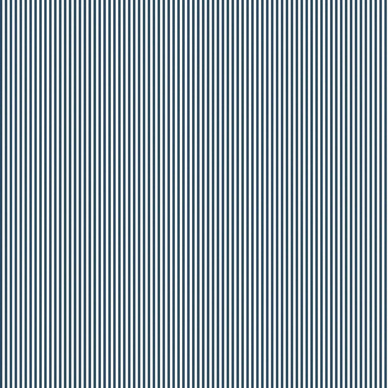 Matchstick Stripe Wallpaper - Navy/White
