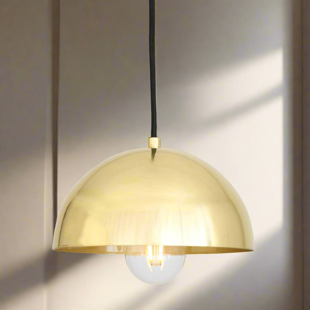 Maua Small Brass Dome Pendant Light