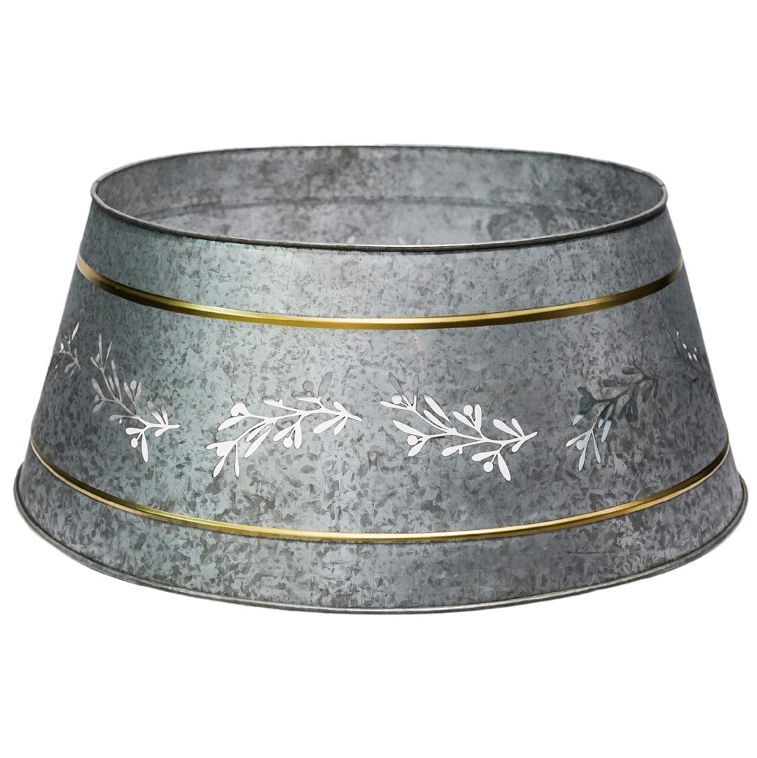 Metal Holly Cut Out Christmas Tree Skirt