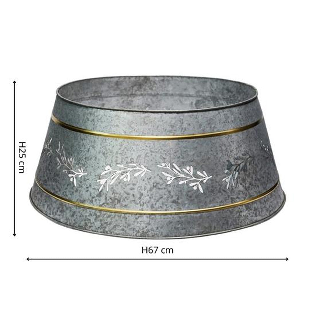 Metal Holly Cut Out Christmas Tree Skirt