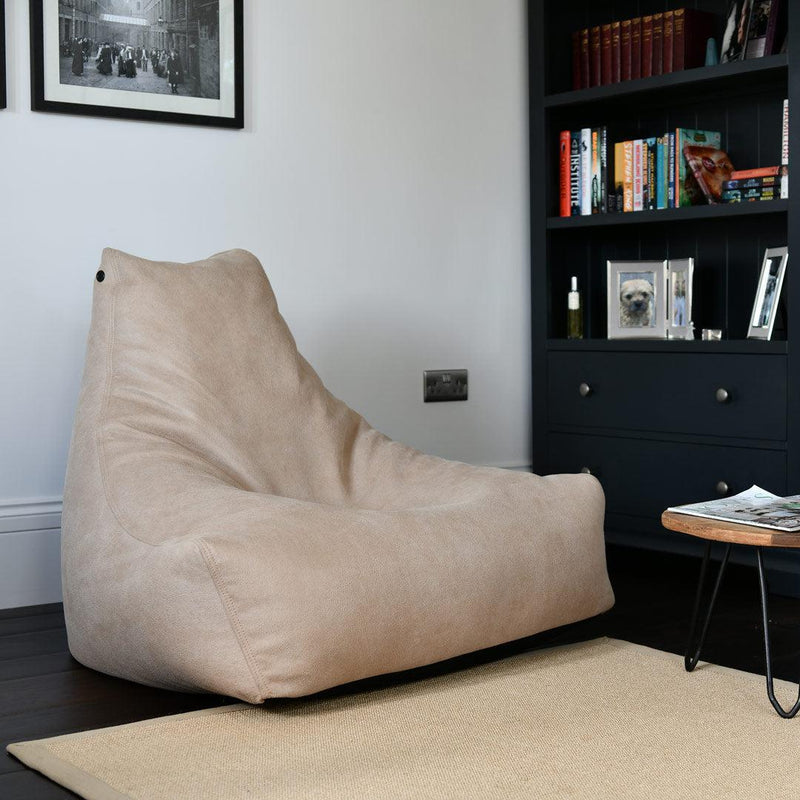 Mighty B Bag - Faux Leather Bean Bag Chair - Latte
