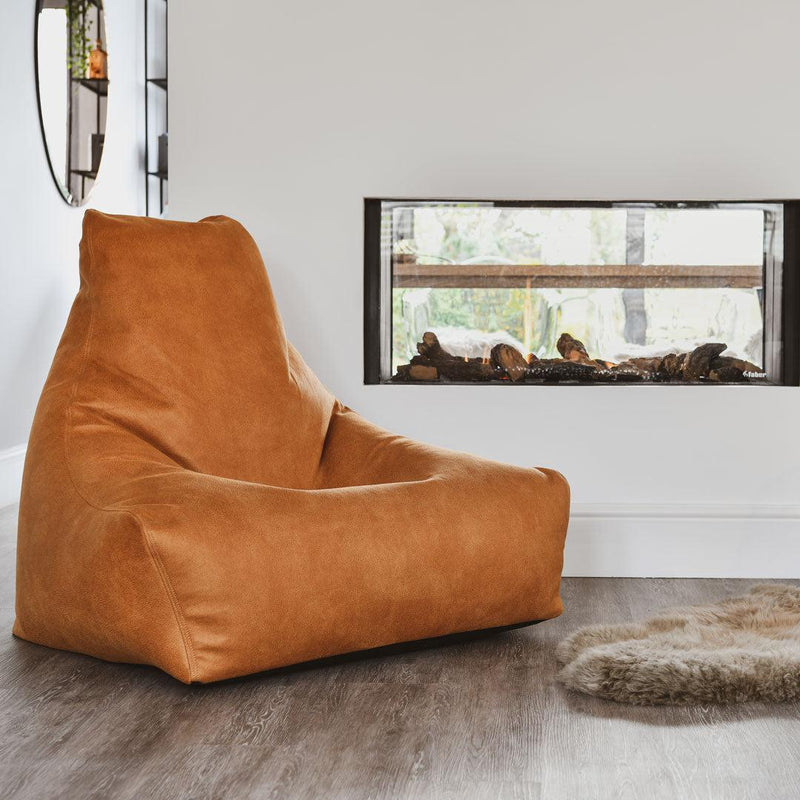Mighty B Bag - Faux Leather Bean Bag Chair - Tan