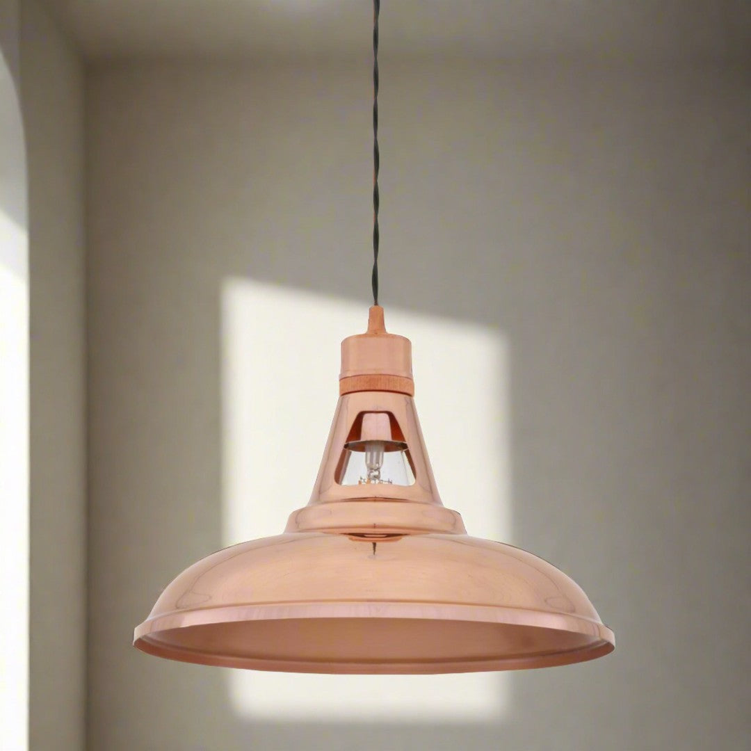 Minsk Industrial Copper Pendant Light - Mullan Lighting