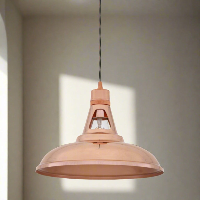 Minsk Industrial Copper Pendant Light - Mullan Lighting
