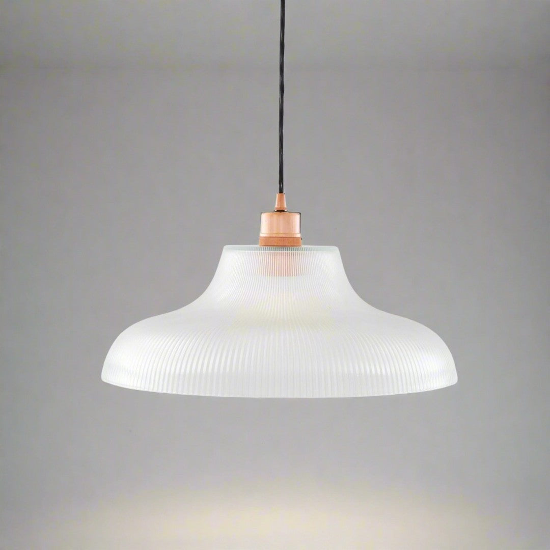 Mono Vintage 40cm Railway Glass Pendant Light - Mullan Lighting