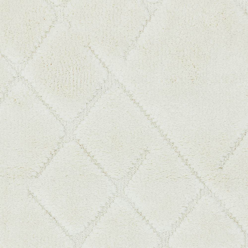 Moroccan Style Deep Pile Rug - Cream Diamonds