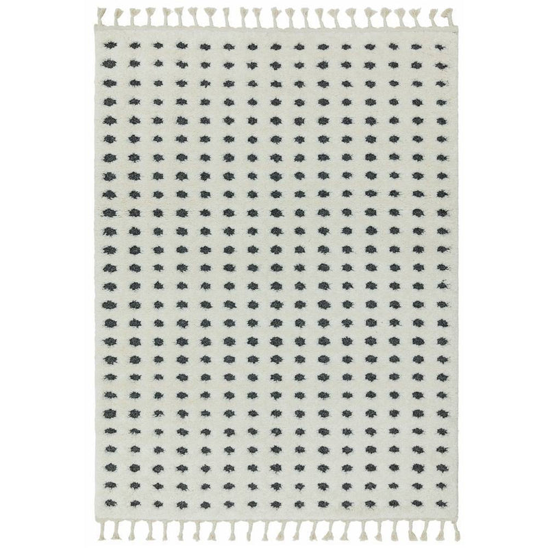 Moroccan Style Deep Pile Rug - Dotty Grey