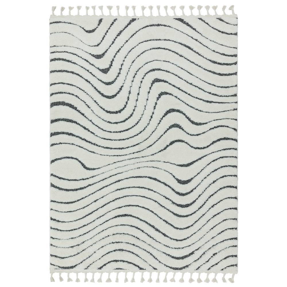 Moroccan Style Deep Pile Rug - Grey Wave