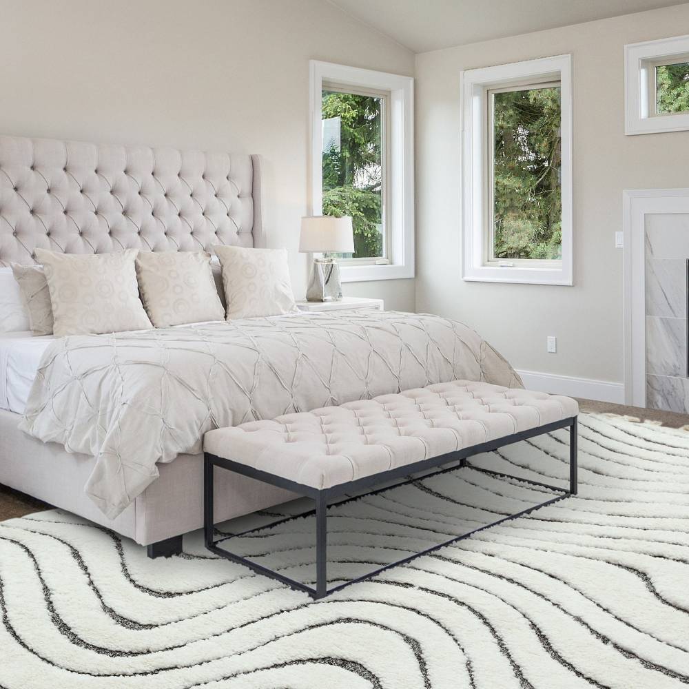 Moroccan Style Deep Pile Rug - Grey Wave