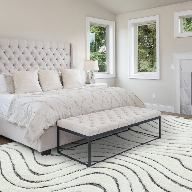 Moroccan Style Deep Pile Rug - Grey Wave