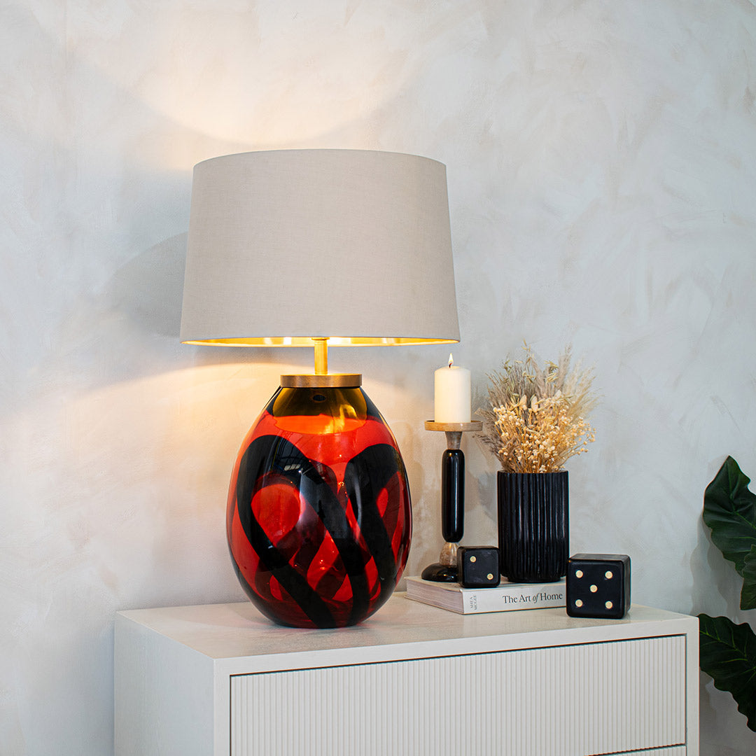 Morten Red Table Lamp - RV Astley