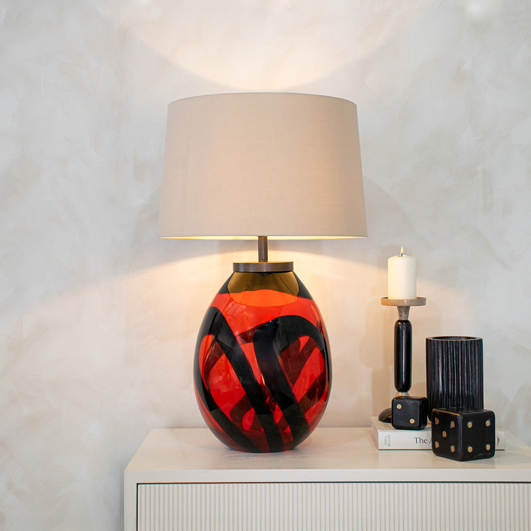 Morten Red Table Lamp - RV Astley