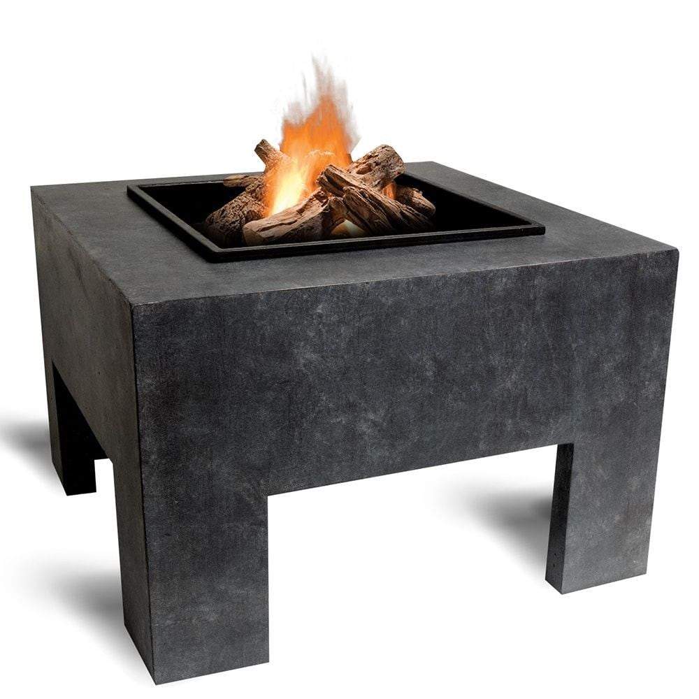 Naples Chunky Square Fire Pit - Granite