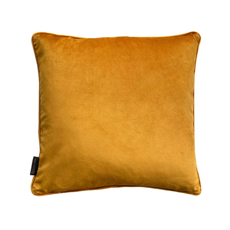 Natural Leo Piped Velvet Cushion