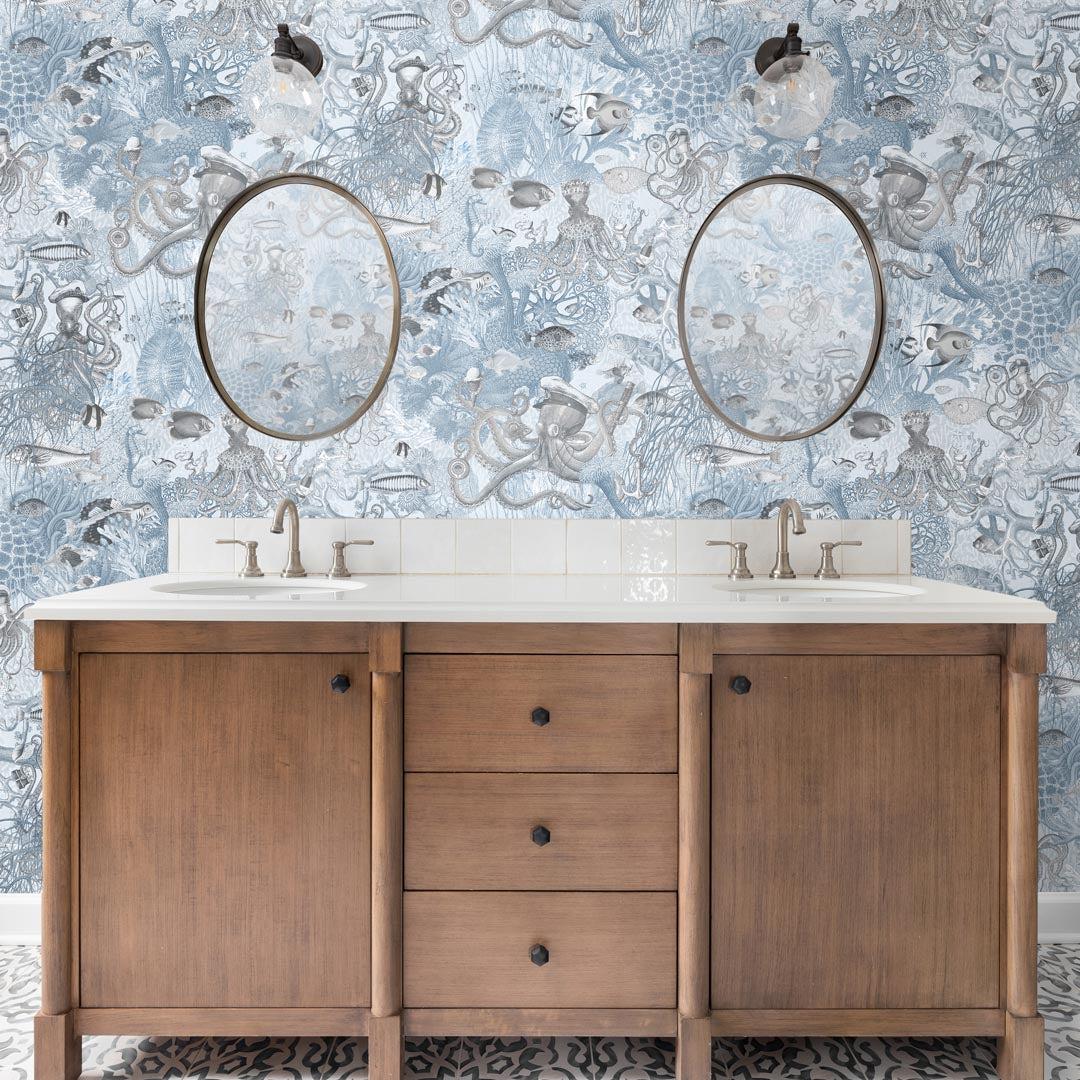 Octopus Wallpaper - Pale Ocean - Brand Mckenzie