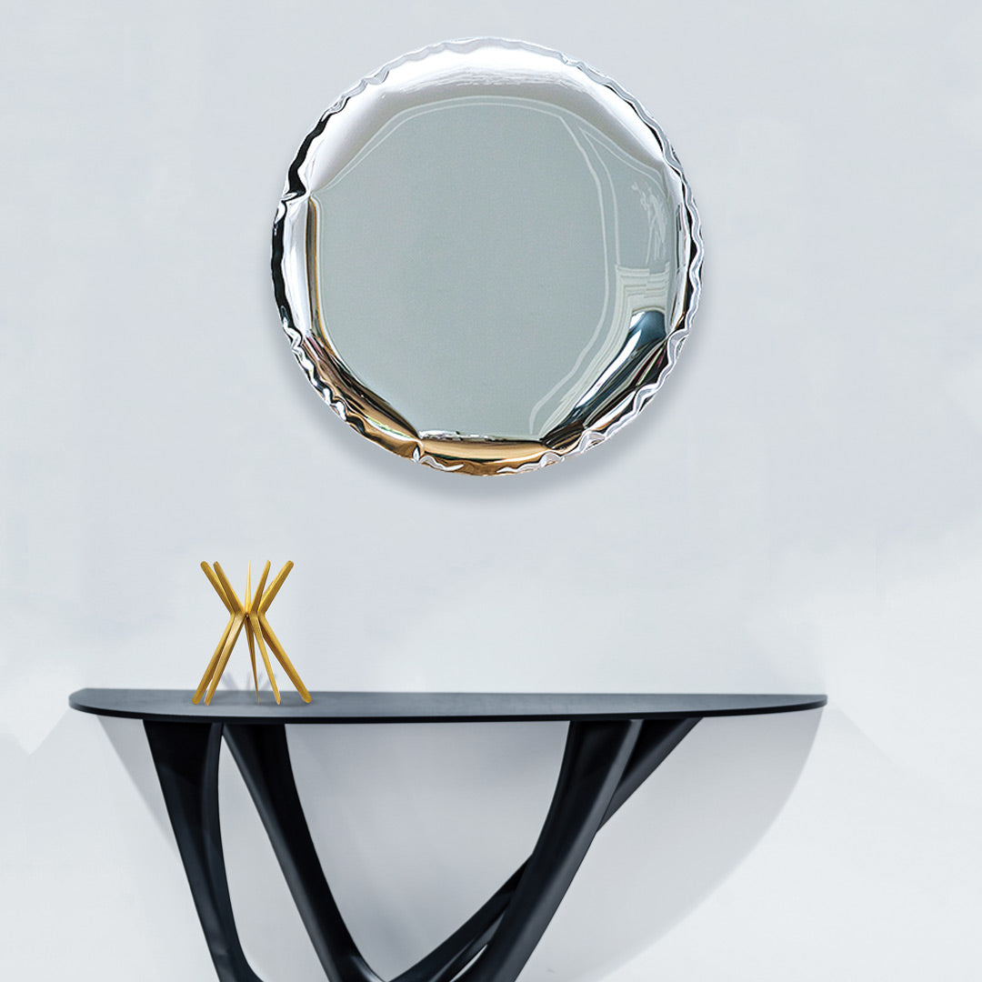 Oko Round Mirror - Polished Inox - Zieta – Lime Lace
