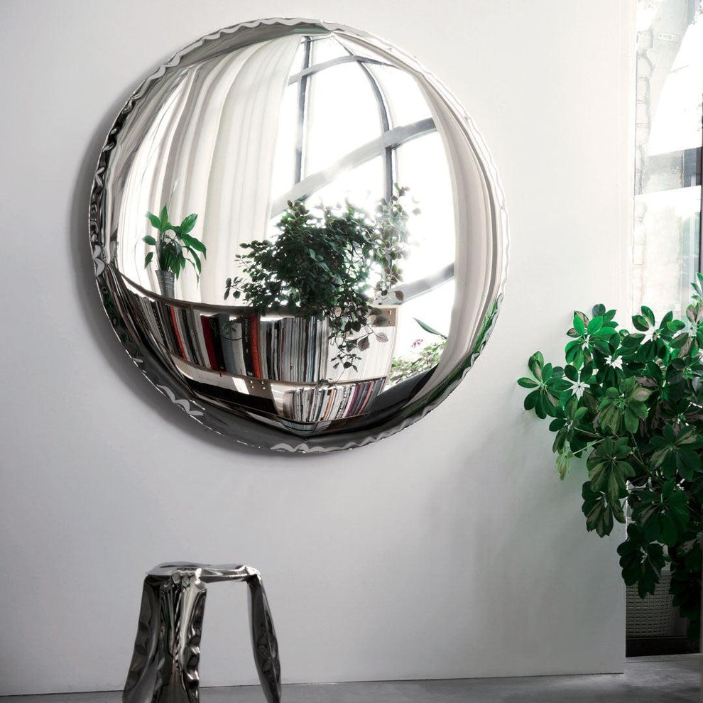 Oko Round Mirror - Polished Inox - Zieta – Lime Lace