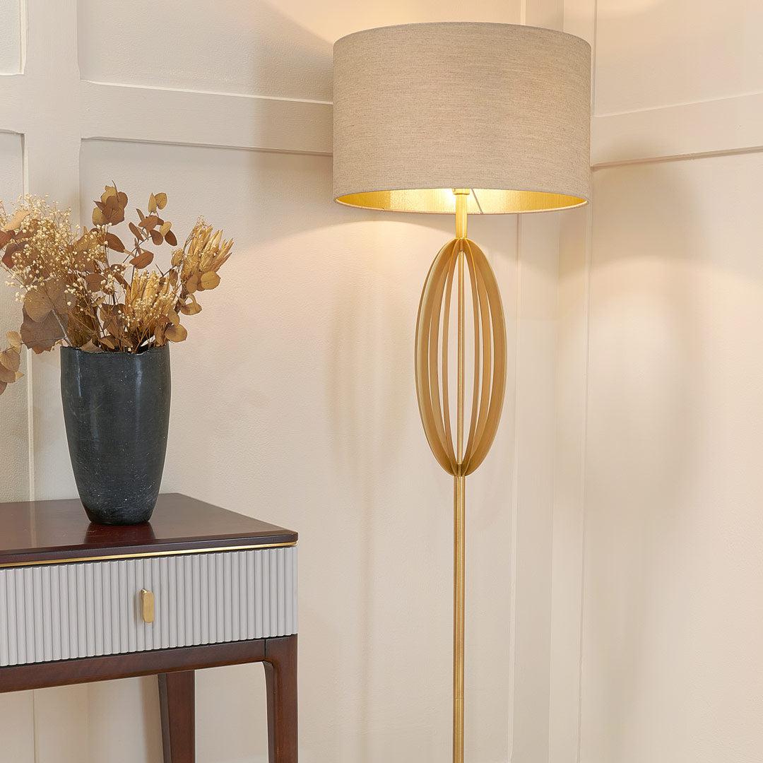 Olive Floor Lamp - Antique Brass - RV Astley