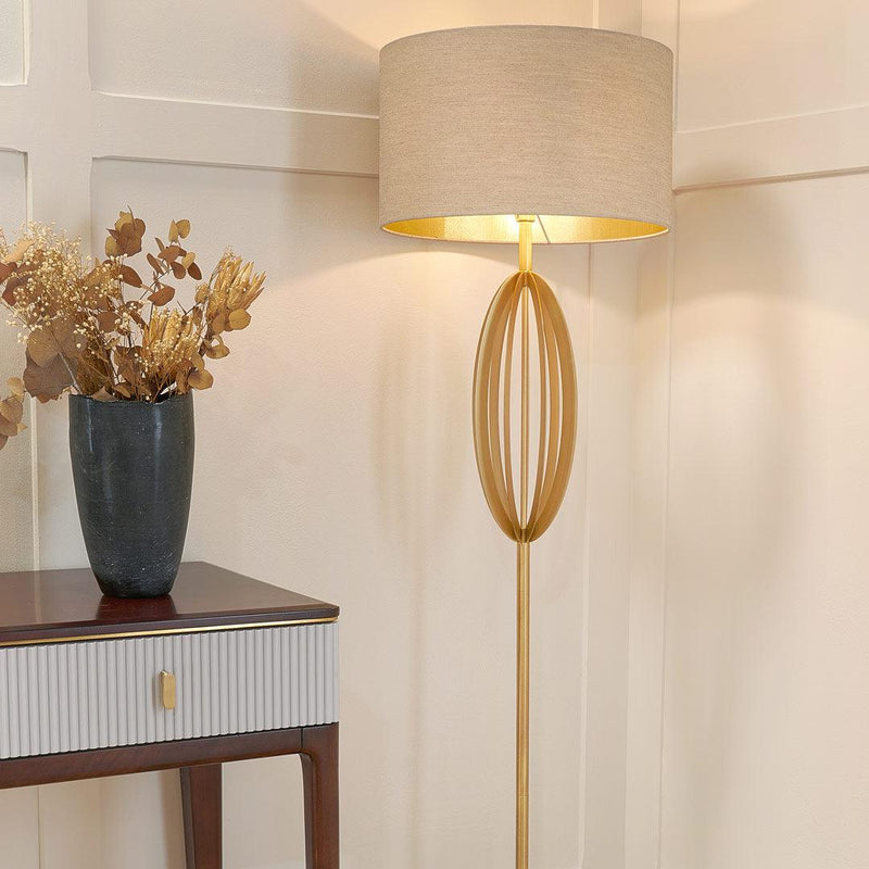 Olive Floor Lamp - Antique Brass - RV Astley