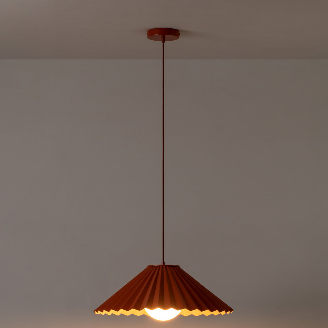 Orange Pleat Pendant Ceiling Light - Houseof