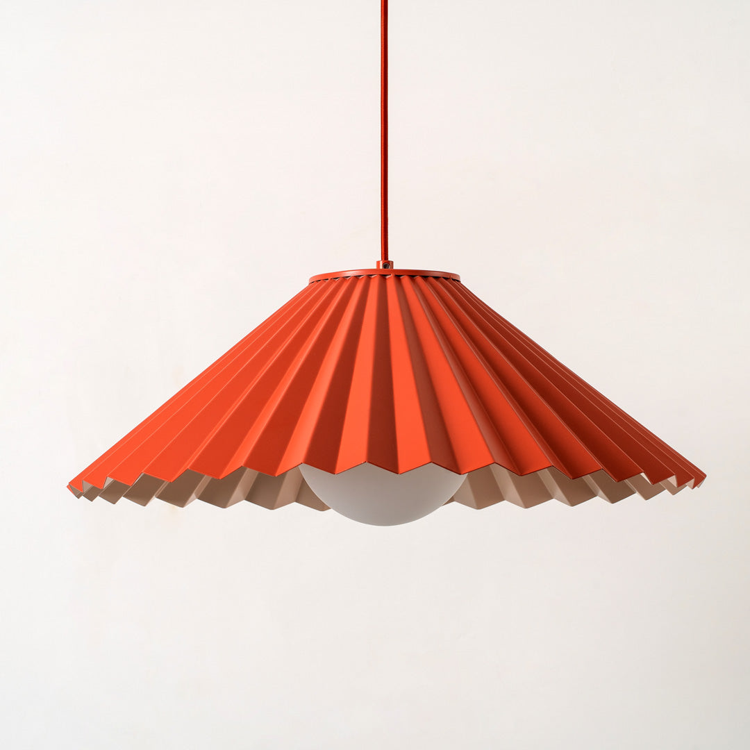 Orange Pleat Pendant Ceiling Light - Houseof