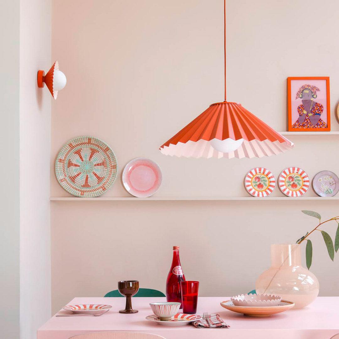 Orange Pleat Pendant Ceiling Light - Houseof