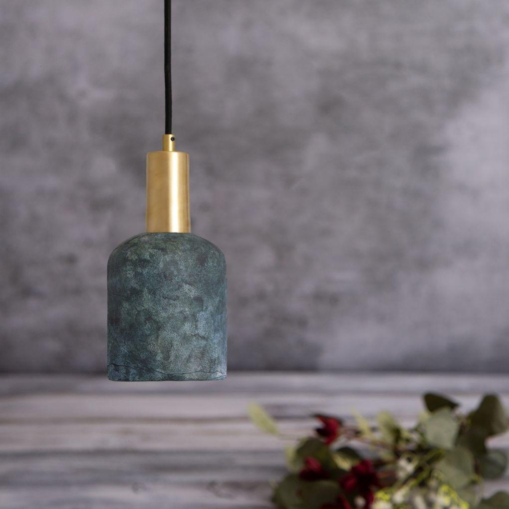 Osier Ceramic Pendant Light Blue Earth