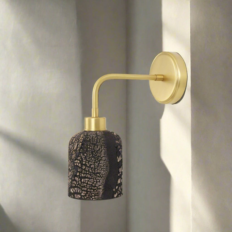 Osier Ceramic Wall Light - Black Clay - Mullan Lighting