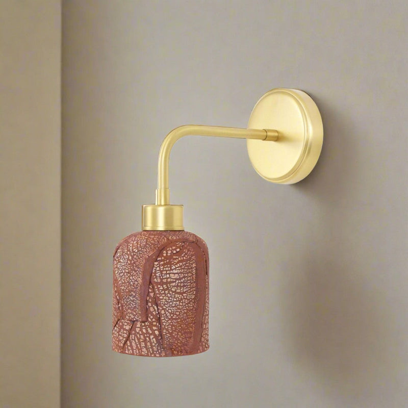 Osier Ceramic Wall Light - Red Iron - Mullan Lighting