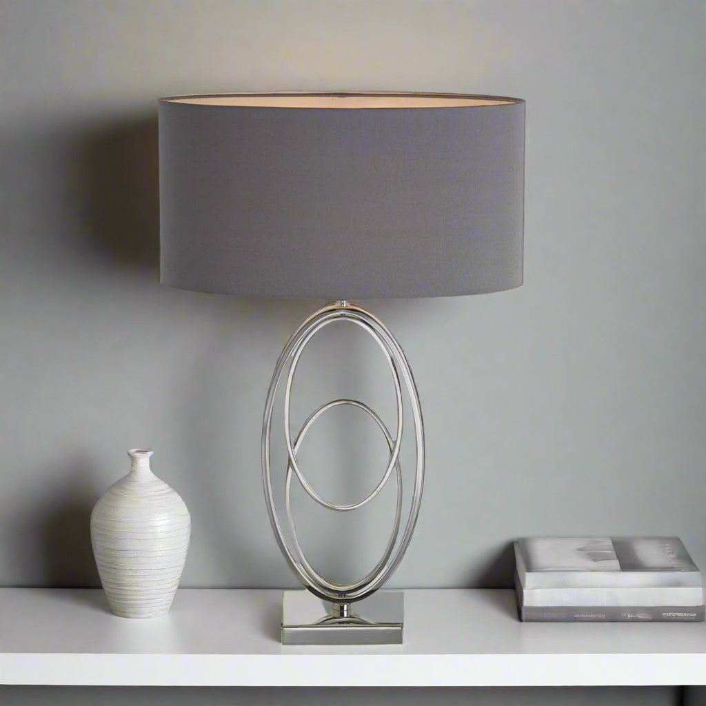 Oval Rings Table Lamp - Nickel - RV Astley