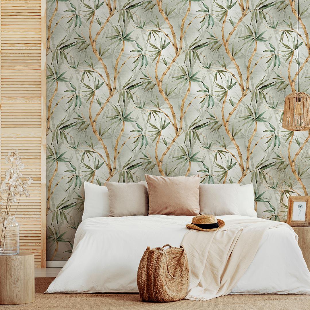 Pale Jade Bamboo Wallpaper