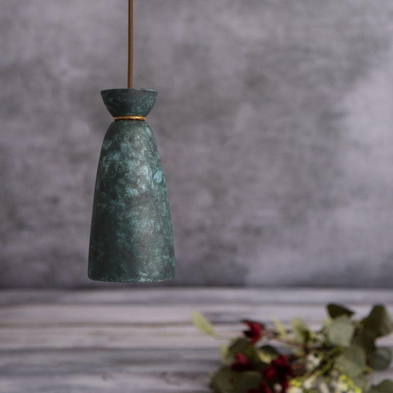 Pando Organic Ceramic Pendant Light - Blue Earth - Mullan Lighting