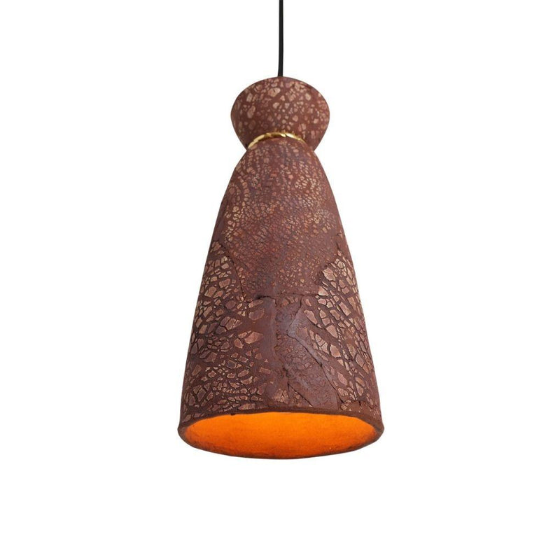 Pando Organic Ceramic Pendant Light - Red Iron - Mullan Lighting
