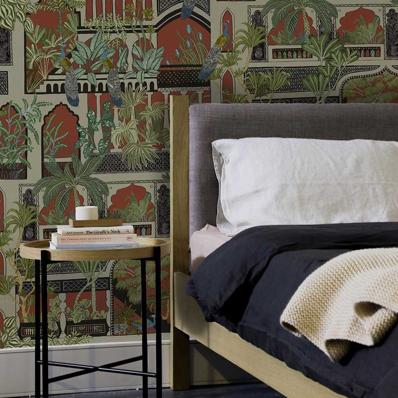 Peacock Arches Wallpaper - Terracotta - Josephine Munsey