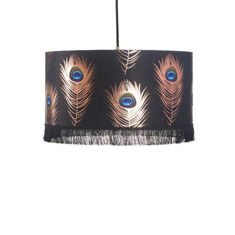 Peacock Feathers Drum Pendant Lamp - MINDTHEGAP