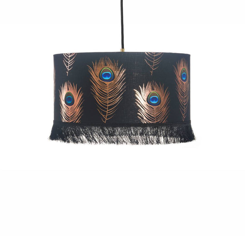 Peacock Feathers Drum Pendant Lamp - MINDTHEGAP