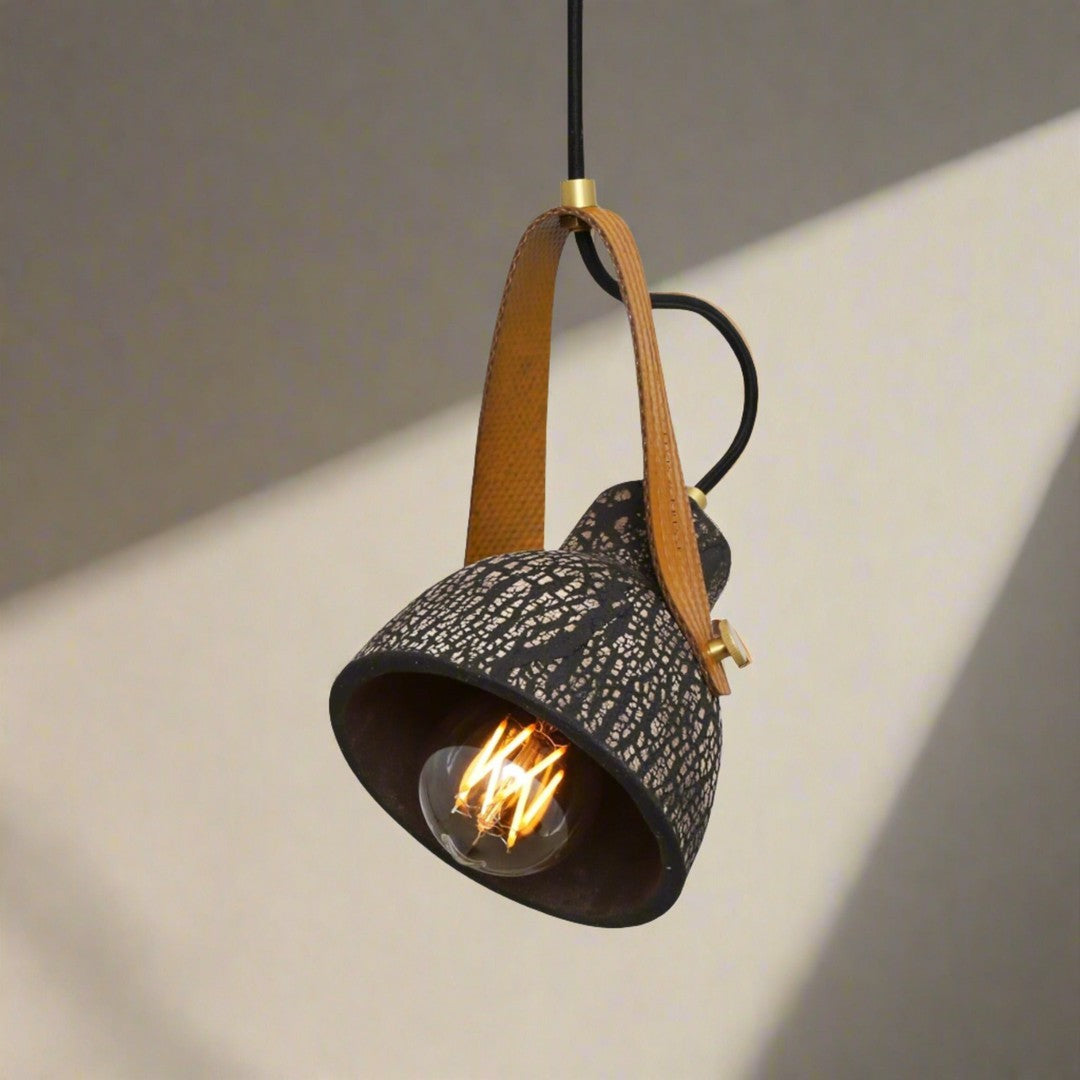 Pera Ceramic Pendant Rescued Fire Hose Strap Clay