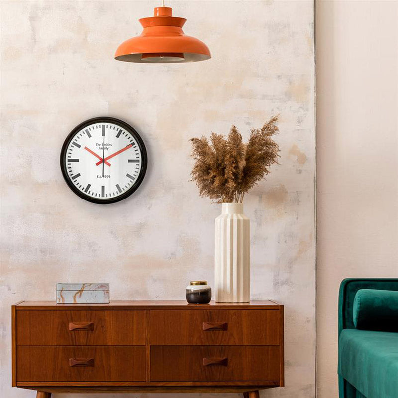 Personalised Swiss Station Wall Clock