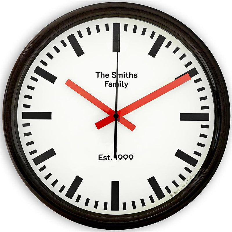 Personalised Swiss Station Wall Clock