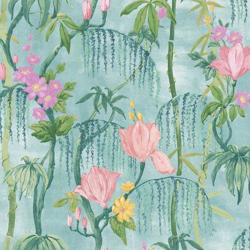 Pierre Wallpaper - Aqua