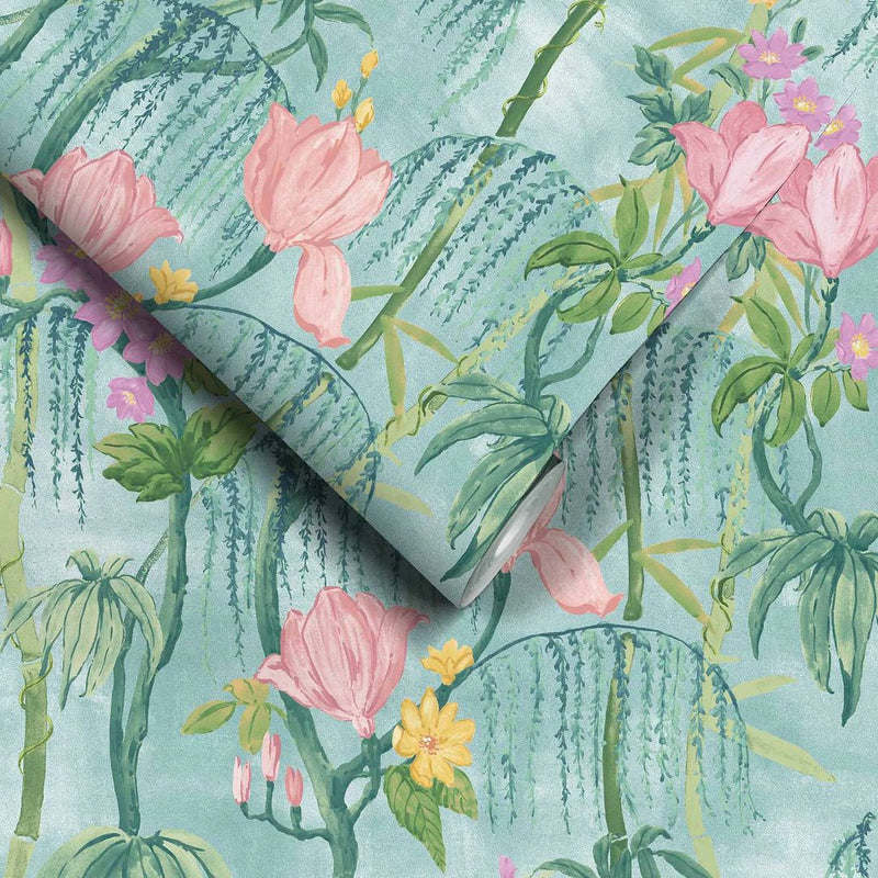 Pierre Wallpaper - Aqua