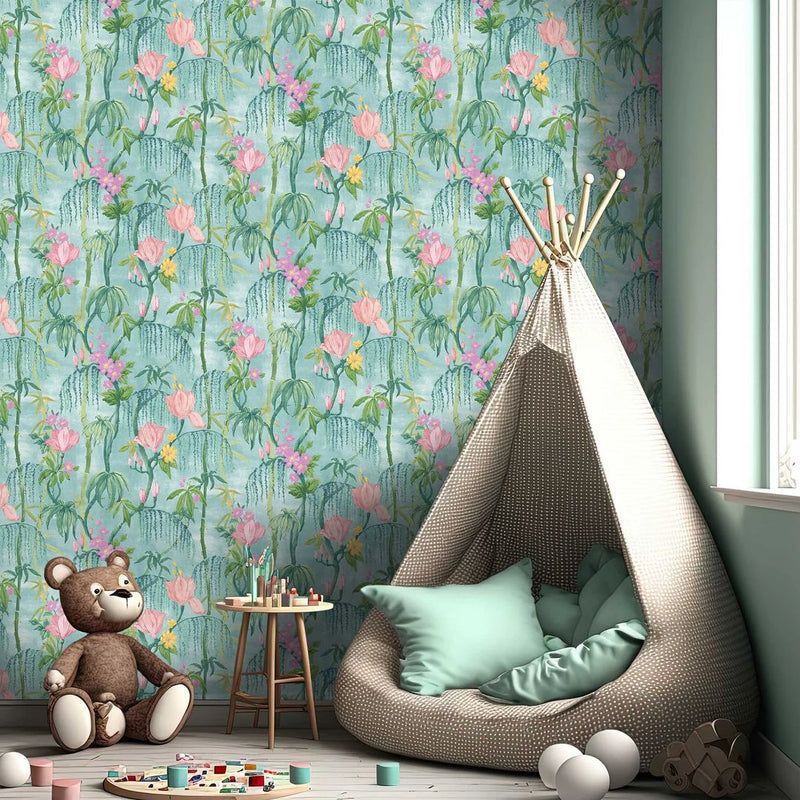 Pierre Wallpaper - Aqua