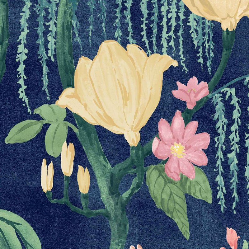 Pierre Wallpaper - Indigo