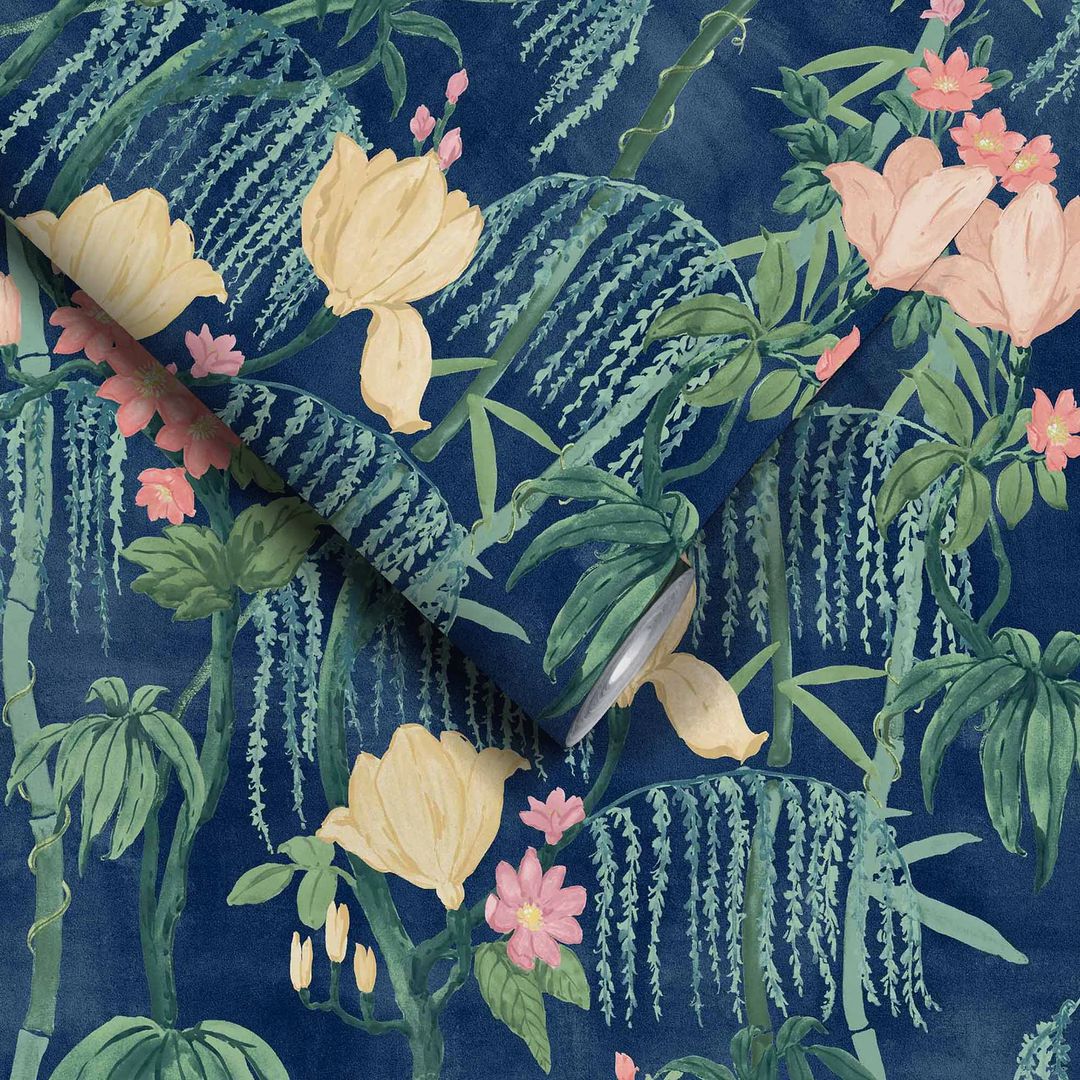 Pierre Wallpaper - Indigo