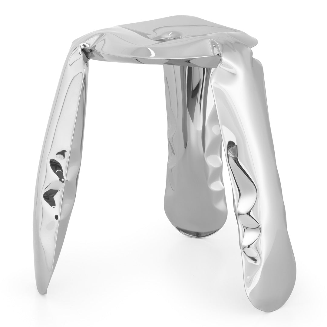 Plopp Stool - Inox Polished - Zieta – Lime Lace