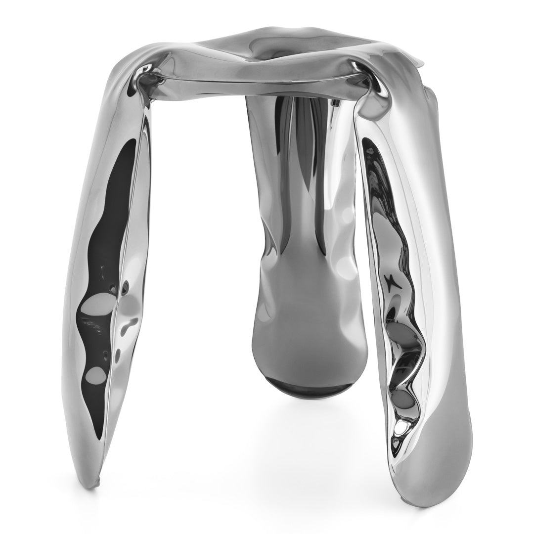 Plopp Stool - Inox Polished - Zieta – Lime Lace