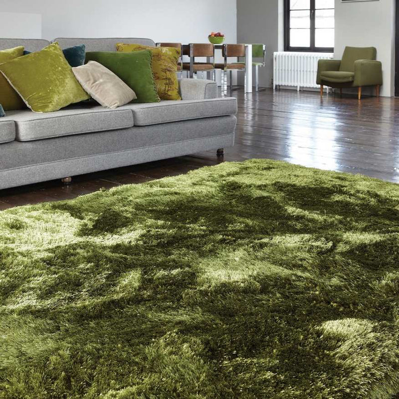 Plush Deep Pile Shaggy Rug - Green