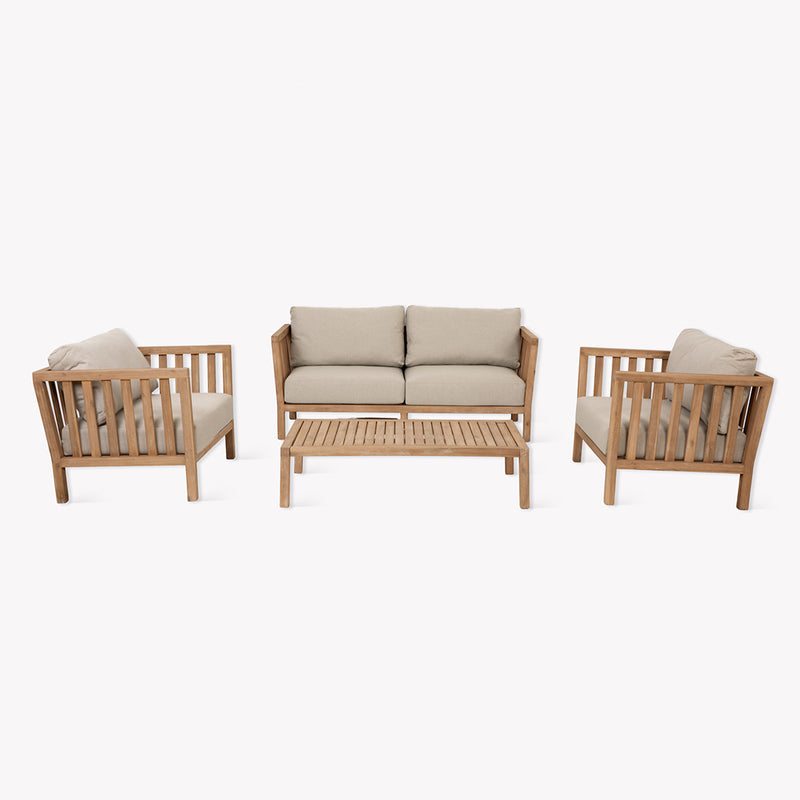 Porthallow 2 Seater Sofa Set - Dark Natural