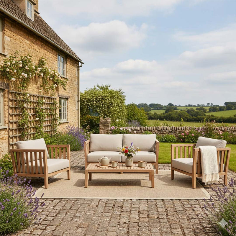 Porthallow 2 Seater Sofa Set - Dark Natural