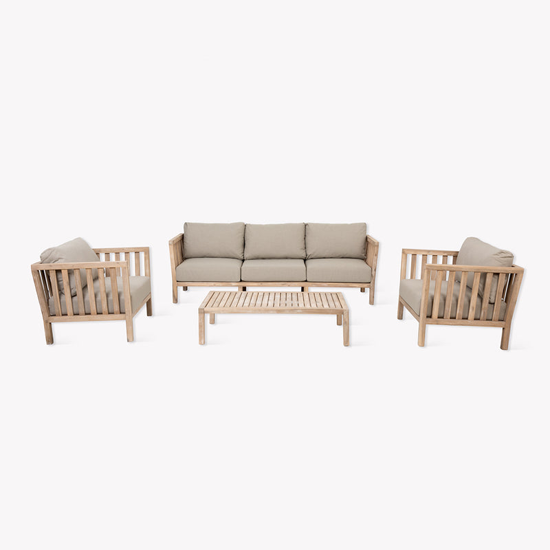 Porthallow 3 Seater Sofa Set - Dark Natural